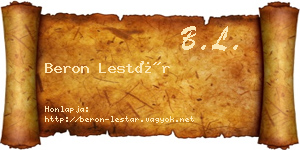 Beron Lestár névjegykártya